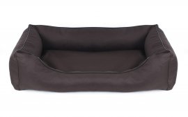 Legowisko dla psa Sofa Valencia Orthopedic w kolorze brązowym z czarnym wykończeniem