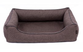 Legowisko dla psa Sofa Mallorca Standard w kolorze brązowym z czarnym wykończeniem