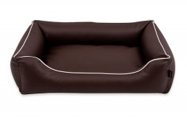 Legowisko dla psa Sofa Alicante Comfort w kolorze brązowym z białym wykończeniem