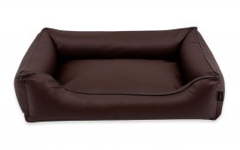 Legowisko dla psa Sofa Alicante Comfort w kolorze brązowym z czarnym wykończeniem