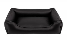 Legowisko dla psa Sofa Alicante Comfort w kolorze czarnym z czarnym wykończeniem