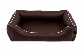 Legowisko dla psa Sofa Alicante Orthopedic w kolorze brązowym z białym wykończeniem