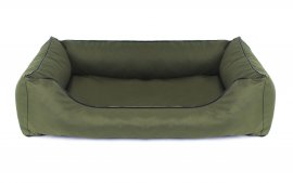 Legowisko dla psa Sofa Valencia Standard TwinFoam w kolorze zielonym z czarnym wykończeniem