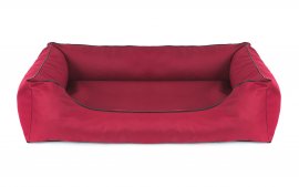 Legowisko dla psa Sofa Valencia Standard TwinFoam w kolorze czerwonym z czarnym wykończeniem