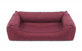 Legowisko dla psa Sofa Valencia Standard TwinFoam w kolorze bordowym z czarnym wykończeniem