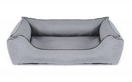 Legowisko dla psa Sofa Valencia Standard TwinFoam w kolorze jasnoszarym z czarnym wykończeniem