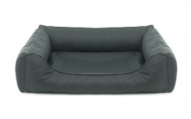 Legowisko dla psa Sofa Valencia Standard TwinFoam w kolorze ciemnoszarym z czarnym wykończeniem