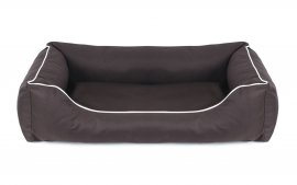 Legowisko dla psa Sofa Valencia Standard TwinFoam w kolorze brązowym z białym wykończeniem