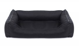 Legowisko dla psa Sofa Valencia Standard TwinFoam w kolorze czarnym z czarnym wykończeniem