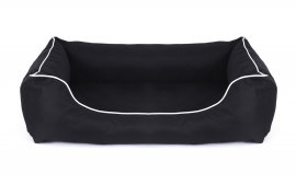 Legowisko dla psa Sofa Valencia Standard TwinFoam w kolorze czarnym z białym wykończeniem
