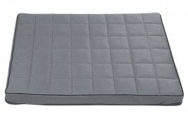 Materac dla psa Vigo Checked w kolorze jasnoszarym z czarnym wykończeniem