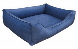 Legowisko dla psa Sofa Barcelona Orthopedic w kolorze granatowym z czarnym wykończeniem