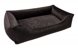 Legowisko dla psa Sofa Barcelona Orthopedic w kolorze czarnym z czarnym wykończeniem